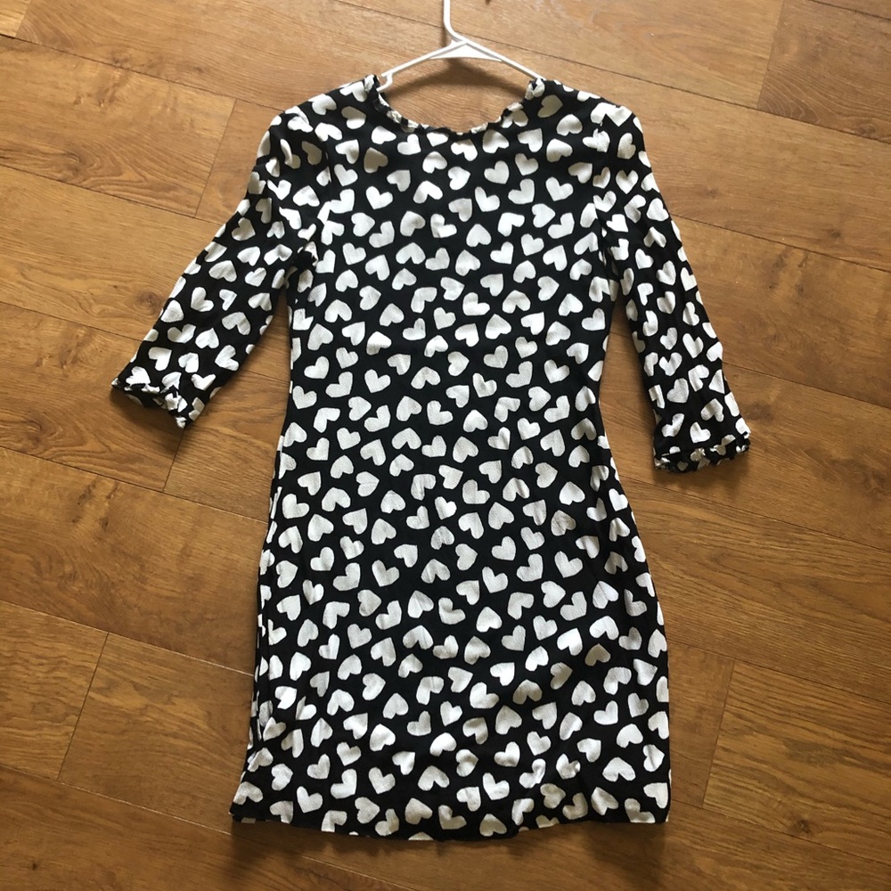 Kate Spade Black and white hearts dress size 0